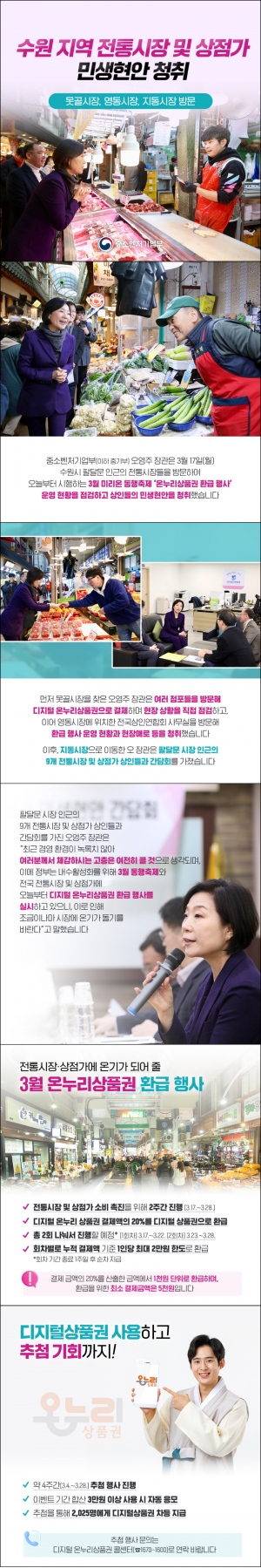 수원 지역 전통시장 및 상점가 민생현안 청취